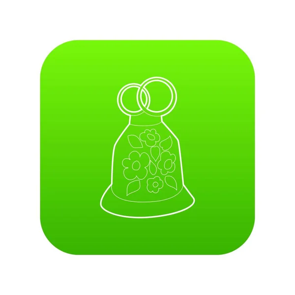 Vektorové ikony zelené svatební dort — Stockový vektor