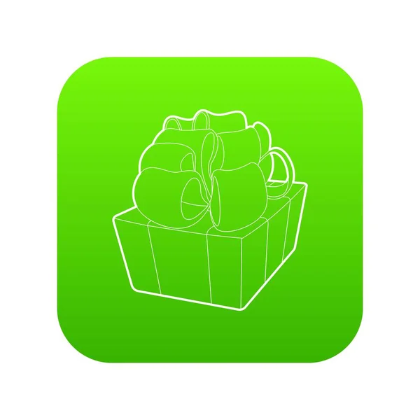 Geschenk-Symbol grüner Vektor — Stockvektor