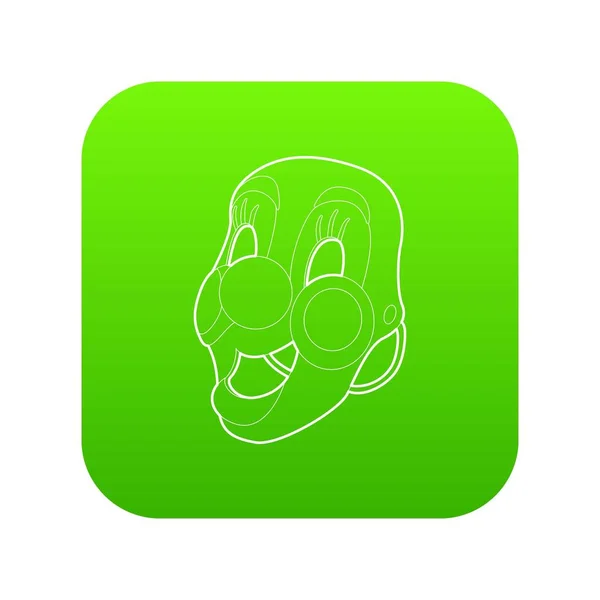 Διάνυσμα πράσινο εικονίδιο μάσκα κλόουν — Διανυσματικό Αρχείο