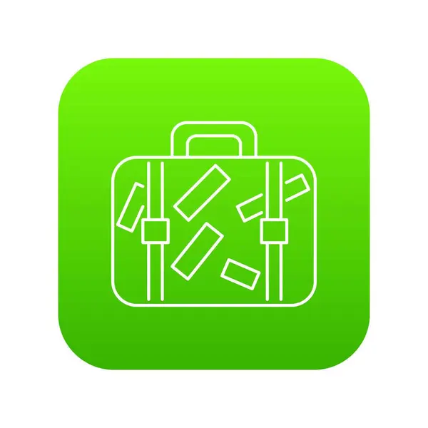 Reisekoffer Symbol grüner Vektor — Stockvektor