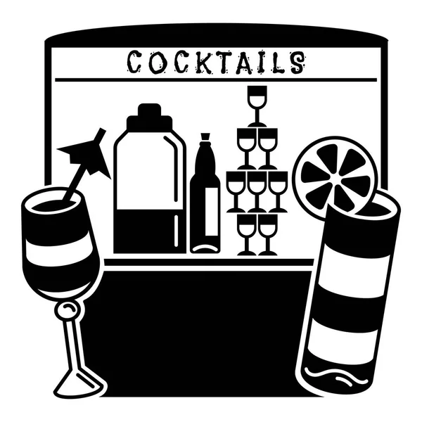 Cocktailkiosk-Ikone, einfacher Stil — Stockvektor