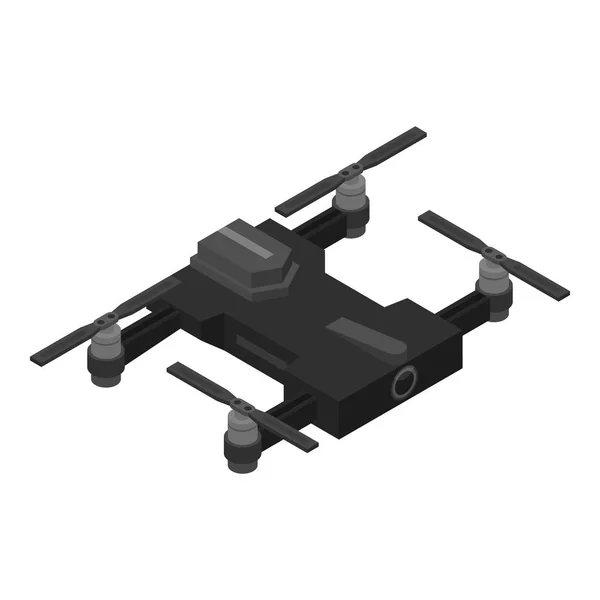 Black drone icon, isometric style — Stock Vector