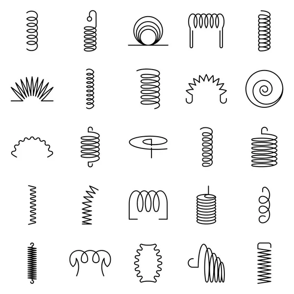 Conjunto de iconos de bobina, estilo de contorno — Vector de stock