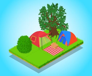 Sefer kavramı afiş, izometrik stili