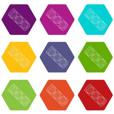 9 vektör golf topları Icons set