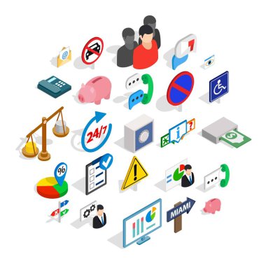 Rahat Icons set, izometrik stili