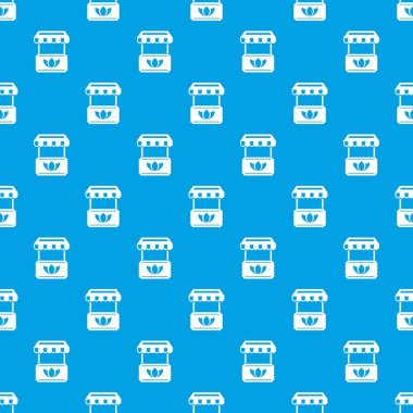 Eko durak desen vektör kesintisiz mavi