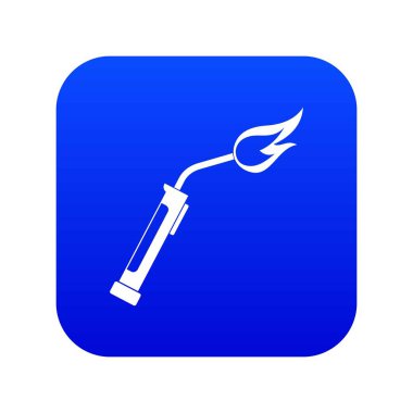 Kaynak meşale simgesi dijital mavi