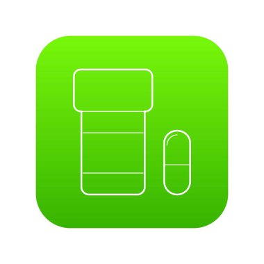 Kavanoz yeşil simge vektör hap