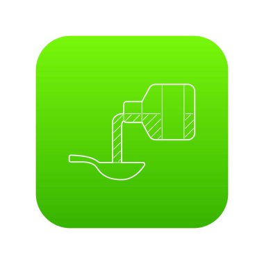 Tıbbi şurubu yeşil simge vektör