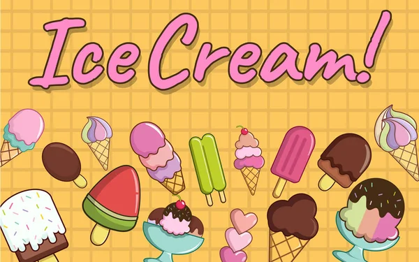 Ice cream koncepcja transparent, stylu cartoon — Wektor stockowy