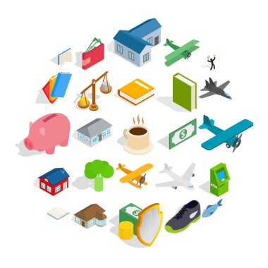 Çeşitlilik Icons set, izometrik stili