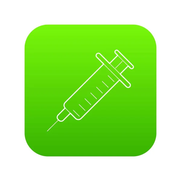 Şırınga yeşil simge vektör — Stok Vektör