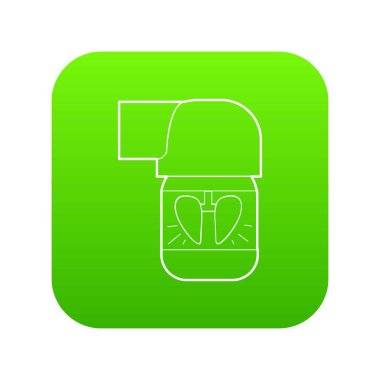 İnhaler akciğer yeşil simge vektör için