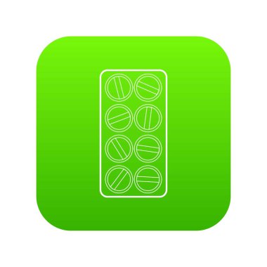 Yeşil simge vektör yuvarlak Tablet Ambalaj