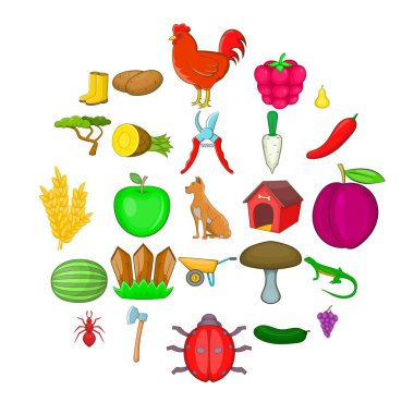Ahır Icons set, karikatür tarzı