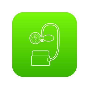 Tonometer basınç yeşil simge vektör