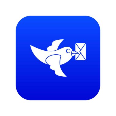 Posta simgesini dijital mavi güvercin sinek