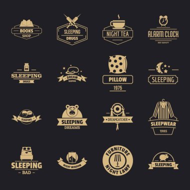 Uyku logo Icons set, basit tarzı