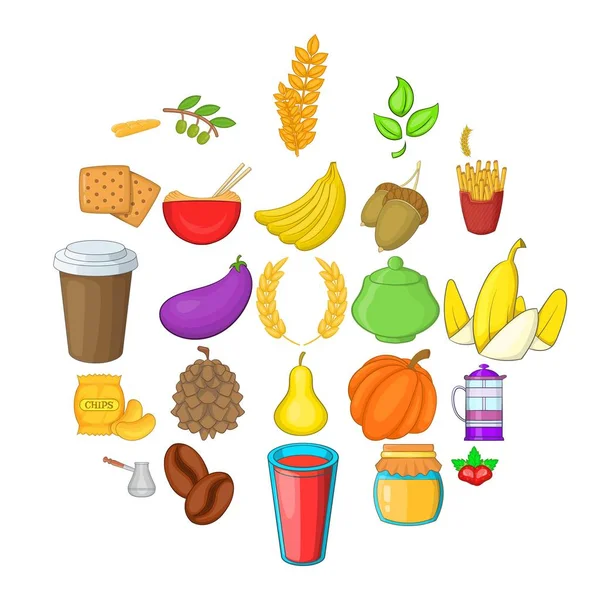 Conjunto de iconos de Nosh, estilo de dibujos animados — Vector de stock