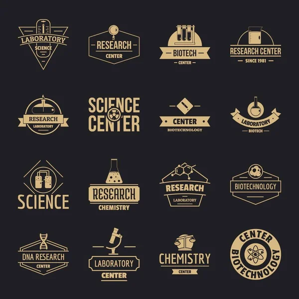 Conjunto de iconos de logotipo de ciencia química, estilo simple — Vector de stock