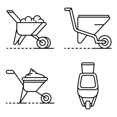 El arabası simge seti, anahat stili