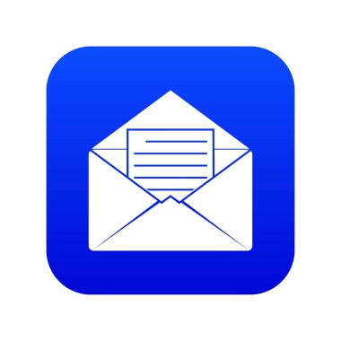 Zarf kağıt simgesi dijital mavi levha ile