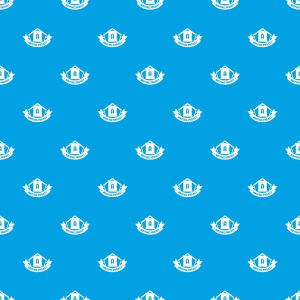 Writing project pattern vector seamless blue — Stock Vector