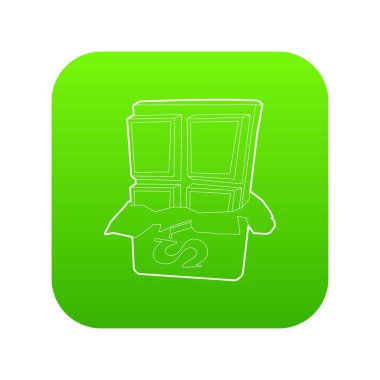 Çikolata simge yeşil vektör