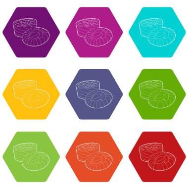 9 vektör kahve çekirdekleri Icons set