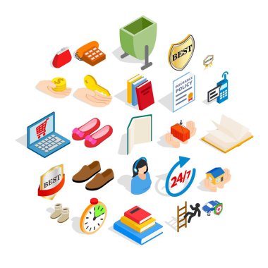 Sürüyorsun Icons set, izometrik stili