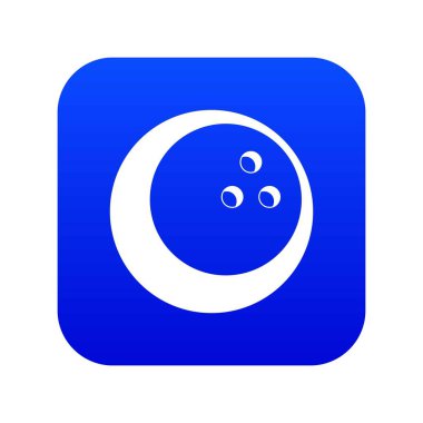 Mermer bowling topu simgesini dijital mavi