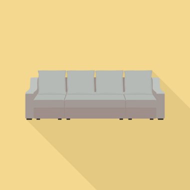 Büyük yastık kanepe simgesi, düz stil