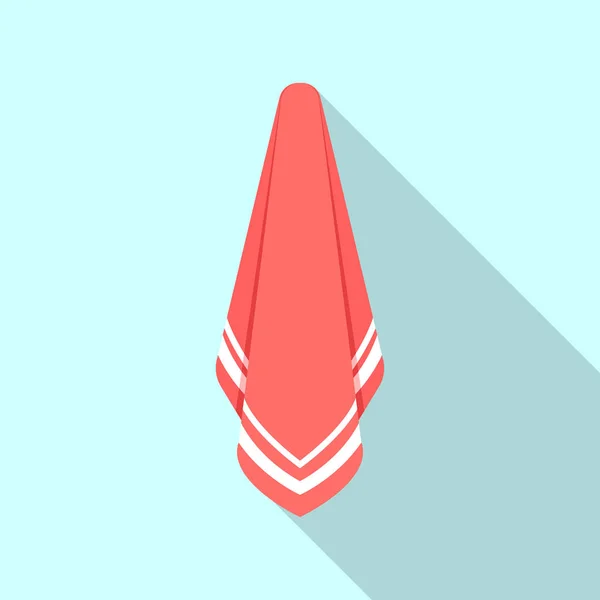 Červený ručník ikona, ploché styl — Stockový vektor