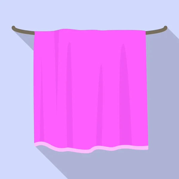 ピンクのタオルのアイコン、フラット スタイル — ストックベクタ