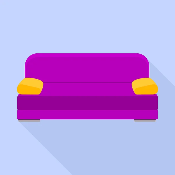 Violet sofa icon, flat style — Stock Vector