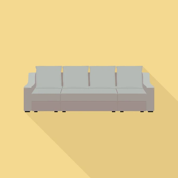 Большой диван-подушка, плоский стиль — стоковый вектор
