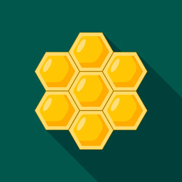 Honey comb icon, flat style — Stock Vector
