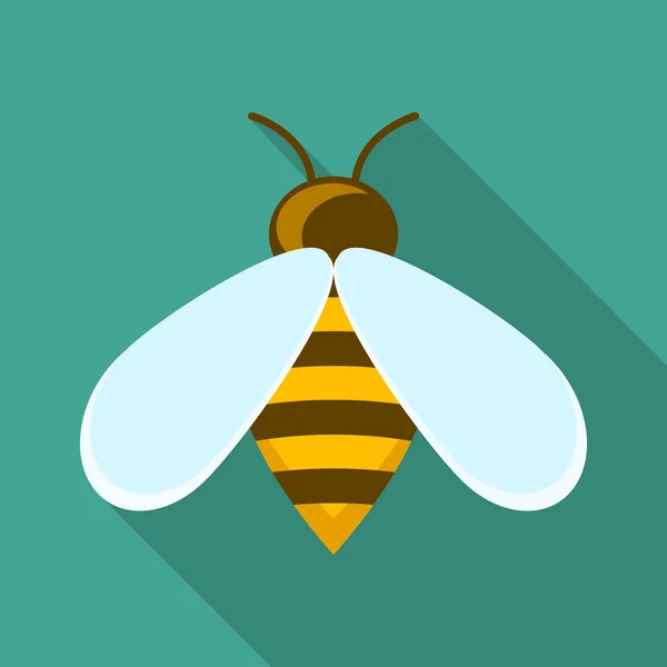 Icono de abeja, estilo plano — Archivo Imágenes Vectoriales