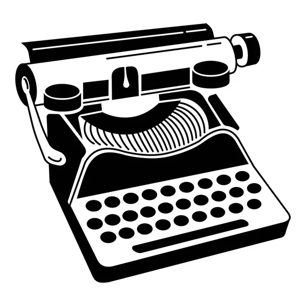 Klasický psací stroj ikona, jednoduchý styl — Stockový vektor
