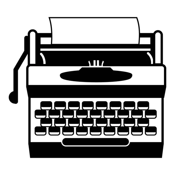 Icono de máquina de escribir antigua, estilo simple — Vector de stock