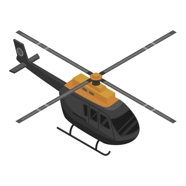 黒いヘリコプター アイコン、アイソメ図スタイル — ストックベクタ