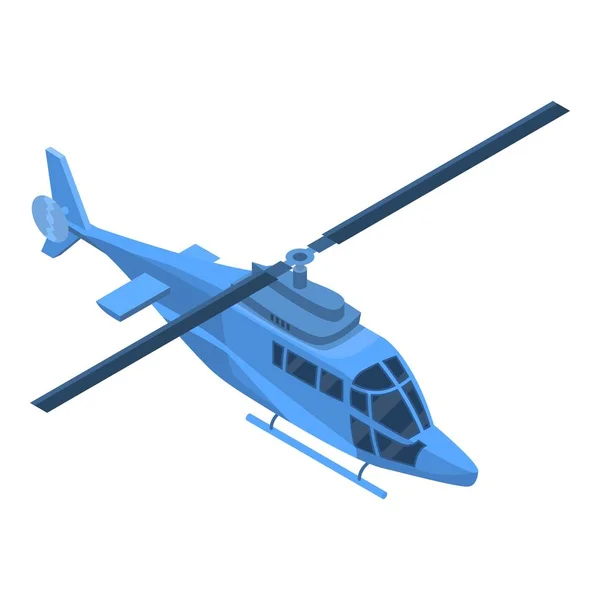 Mavi helikopter simgesi, izometrik stili — Stok Vektör