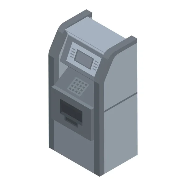 Banco icono del cajero automático, estilo isométrico — Vector de stock