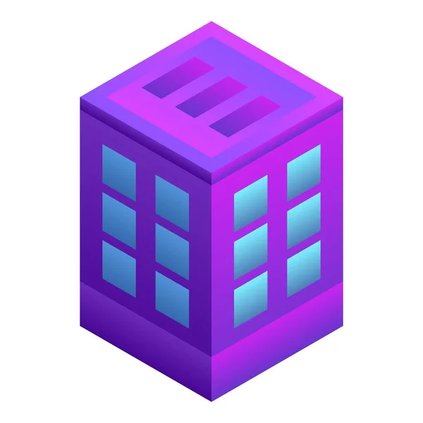 Intelligent staden byggnad ikon, isometrisk stil — Stock vektor