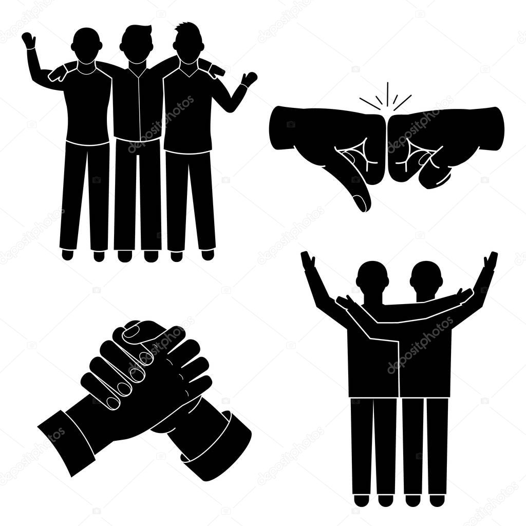 Brotherhood icon set. Simple set of brotherhood vector icons for web design on white background