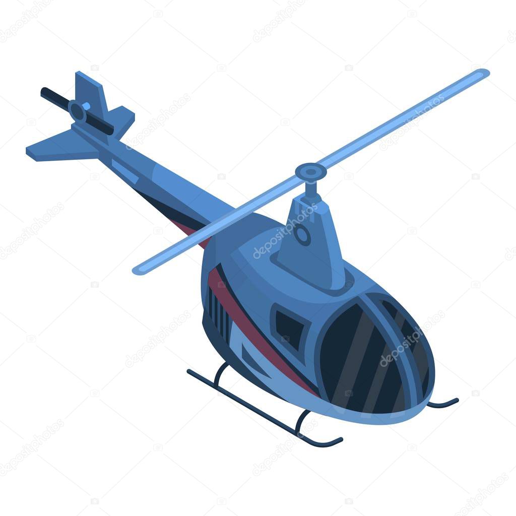 Two passenger helicopter icon, isometric style