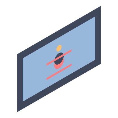 Ahşap çerçevesi simgesi, izometrik tarzı resim