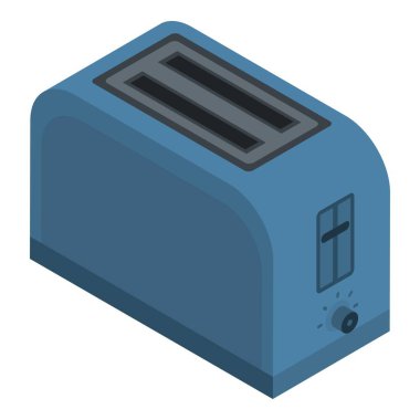 Mavi ekmek kızartma makinesi simgesini, izometrik stili