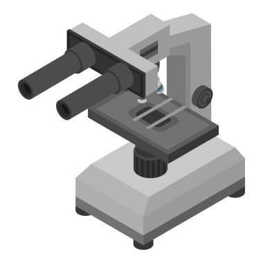 Laboratuvar mikroskobu simgesi, izometrik biçim
